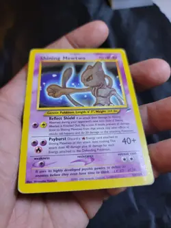 Holo Foil Shining Mewtwo # 109/105 Neo Destiny Pokemon Trading TCG Cards MP - Image 3