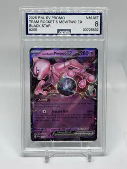 Pokemon Team Rocket's Mewtwo ex 205 Scarlet & Violet Promo Cards Holo AGS 8 - Image 1