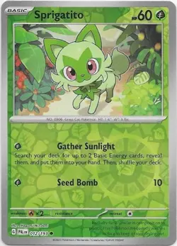 Sprigatito 012/193 Common Paldea Evolved Pokemon Reverse Holo Near Mint - Image 1