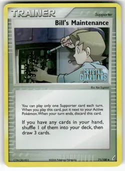 Bill's Maintenance 71/100 Uncommon Crystal Guardians Pokemon Reverse Holo MP - Image 1