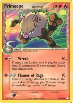Primeape 50/110 Uncommon Holon Phantoms Pokemon Near Mint - Image 1