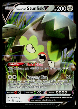 GALARIAN STUNFISK V 128/189 DARKNESS ABLAZE POKEMON TCG - Image 1