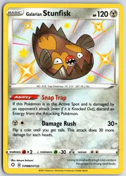 Pokemon Galarian Stunfisk SV088/SV122 Shining Fates Shiny Vault Holo NM - Image 1