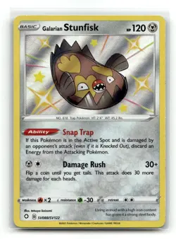 Galarian Stunfisk SV088/SV122 Shining Fates Shiny Vault Pokemon Holo NM - Image 1