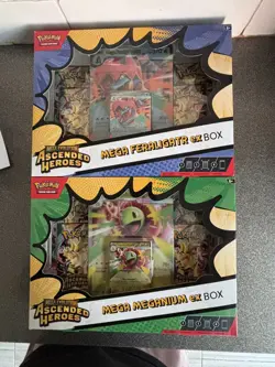Pokemon TCG Ascended Heroes Mega Feraligatr And Meganium EX Box- 2x Factory Seal - Image 1