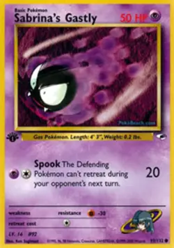 Moderately Played Sabrina's Gastly - 93/132 - Common - 1st Edition Pokemon Gym H - Image 1