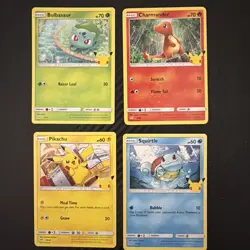 Pokemon 25th Mcdonalds Nonholo Set Pikachu, Bulbasaur, Squirtle, Charmander - Image 1