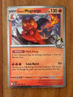 Pokemon TCG Ethans Magcargo 036/182 Cosmo Holo Promo Destined RIvals NM - Image 1