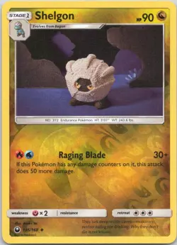 2018 SM - Celestial Storm Shelgon REVERSE HOLO #105/168 - Image 1