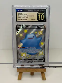 2021 POKEMON SHINING FATES SHINY VAULT HOLO #SV118/SV122 DITTO V CGC 10 PRISTINE - Image 1