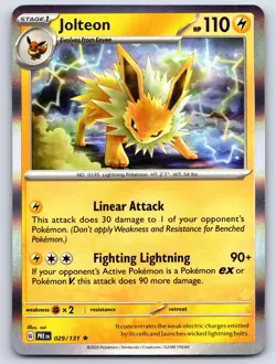 Jolteon 029/131 Pokemon Prismatic Evolutions Holo NM/LP - Image 1