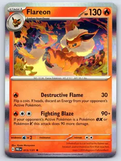 Flareon 013/131 Pokemon Prismatic Evolutions Holo NM/LP - Image 1
