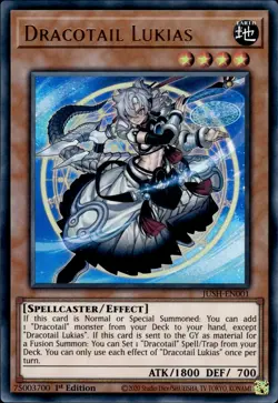 Dracotail Lukias - Ultra Rare 1st Edition JUSH-EN001 - NM - YuGiOh - Image 1