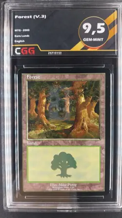 Forest - Foret (V.3) CGG 9,5 Gem-Mint Magic MTG Euro Lands 24710153 - Image 1