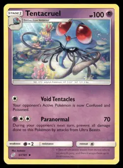 Pokemon Cards Tentacruel 61/181 Team Up Sun & Moon Uncommon NM - Image 1
