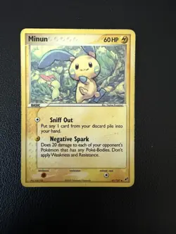 Minun 41/107 Deoxys Regular Uncommon Vintage Pokemon Card - Image 1