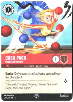 Disney Lorcana TCG Dash Parr - Dodgeball Dynamo 219/207 Epic Foil Attack Of The - Image 1