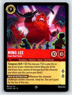#129 Ming Lee - Giant Red Panda - Super Rare Disney Lorcana Attack of the Vine - Image 1