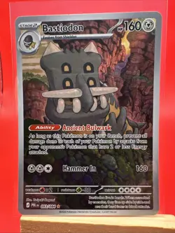 Pokemon TCG Bastiodon 093/084 Me05: Pitch Black Illustration Rare NM Card - Image 1
