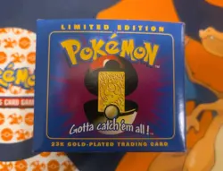 Pokemon 1999 Burger King 23k Gold Plated Trading Card Jigglypuff Blue Box New - Image 4