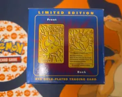 Pokemon 1999 Burger King 23k Gold Plated Trading Card Jigglypuff Blue Box New - Image 5