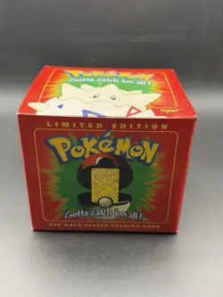 Vintage 1999 Pokemon Burger King 23k Gold Plated Trading Card Togepi Red Sealed - Image 1