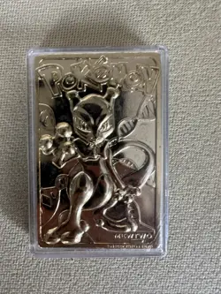 Gold metal mewtwo Pokemon card - Image 1