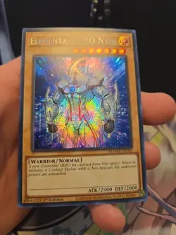 Yu-Gi-Oh! Elemental Hero Neos MAMA-EN106 Secret Pharaoh's Rare 1st Edition NM - Image 4