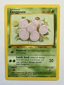 1st Edition Exeggcute 52/64 Jungle Set WOTC Vintage Pokemon Card Common NM - Image 1