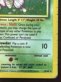 Venomoth 13/64 Jungle Set Rare Holo Vintage Pokemon TCG Card HP - Image 4