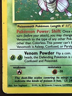 Venomoth 13/64 Jungle Set Rare Holo Vintage Pokemon TCG Card HP - Image 5