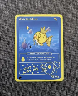Shiny Blub Blub 90/90 Pokedoodles No Scalp Series Fan Art Magikarp Parody Card - Image 1