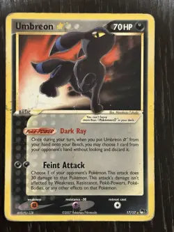 Umbreon 17/17 POP Series 5 Holo Rare Holo Pokemon TCG Card 2007 70 HP - Image 2