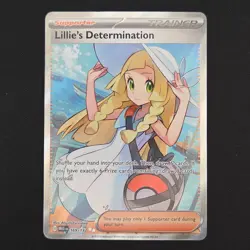 Pokemon TCG Card Lillie's Determination 169/132 Mega Evolution Ultra Rare - NM - Image 1