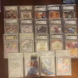 Pokemon TCG Graded Holo Card Lot - Houndoom & Flareon, Paradise Dragona - Image 1