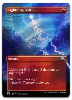 Lightning Bolt (Borderless) #361 (Foil) (NM) Double Masters 2022 2X2 Magic MTG - Image 1