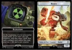 1x Radiation (0022) // Robot (0016) - Foil - Double-Sided Token MTG - Universes - Image 1