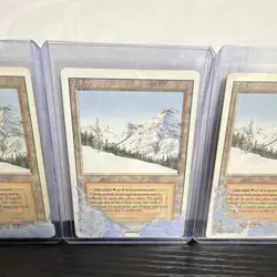 Magic The Gathering Revised Taiga Land x3 Water Damaged - Image 3