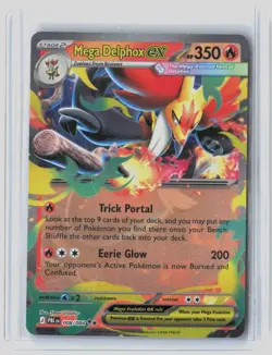 Mega Delphox ex 008/084 Double Rare Pitch Black Pokemon Holo Near Mint - Image 1