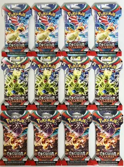 Pokemon TCG Obsidian Flames Sleeved Booster Pack Lot Of 12. Charizard Dragonite - Image 1