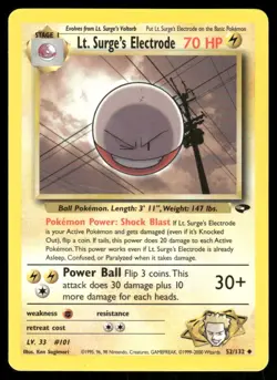 Gym Challenge Pokemon TCG Lt. Surge's Electrode - Image 1