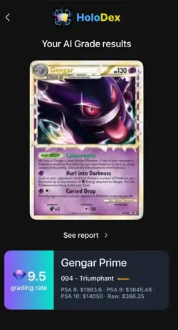 Gengar (Prime) Pokemon HGSS Triumphant 94/102 EXTREMELY CLEAN! - Image 3