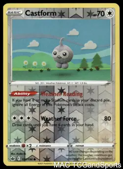 Castform 121/198 Reverse Holo Chilling Reign Pokemon TCG NM - Image 1