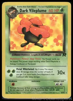 Dark Vileplume 30/82 Unlimited Team Rocket Pokemon TCG HP - Image 1