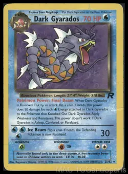 Dark Gyarados 25/82 Unlimited Team Rocket Pokemon TCG DMG - Image 1
