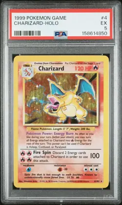 1999 POKEMON GAME #4 CHARIZARD-HOLO PSA 5 - Image 1