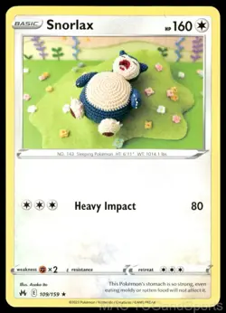 Snorlax 109/159 Crown Zenith Pokemon TCG LP - Image 1