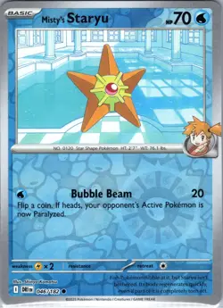 Misty's Staryu 046/182 Common Destined Rivals Pokemon Reverse Holo Near Mint - Image 1