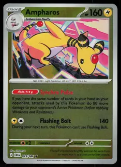 Ampharos 029/086 Rare Chaos Rising Pokemon Reverse Holo Near Mint - Image 1