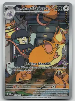 Team Rocket's Raticate 202/182 Illustration Rare Destined Rivals Pokemon Holo NM - Image 1